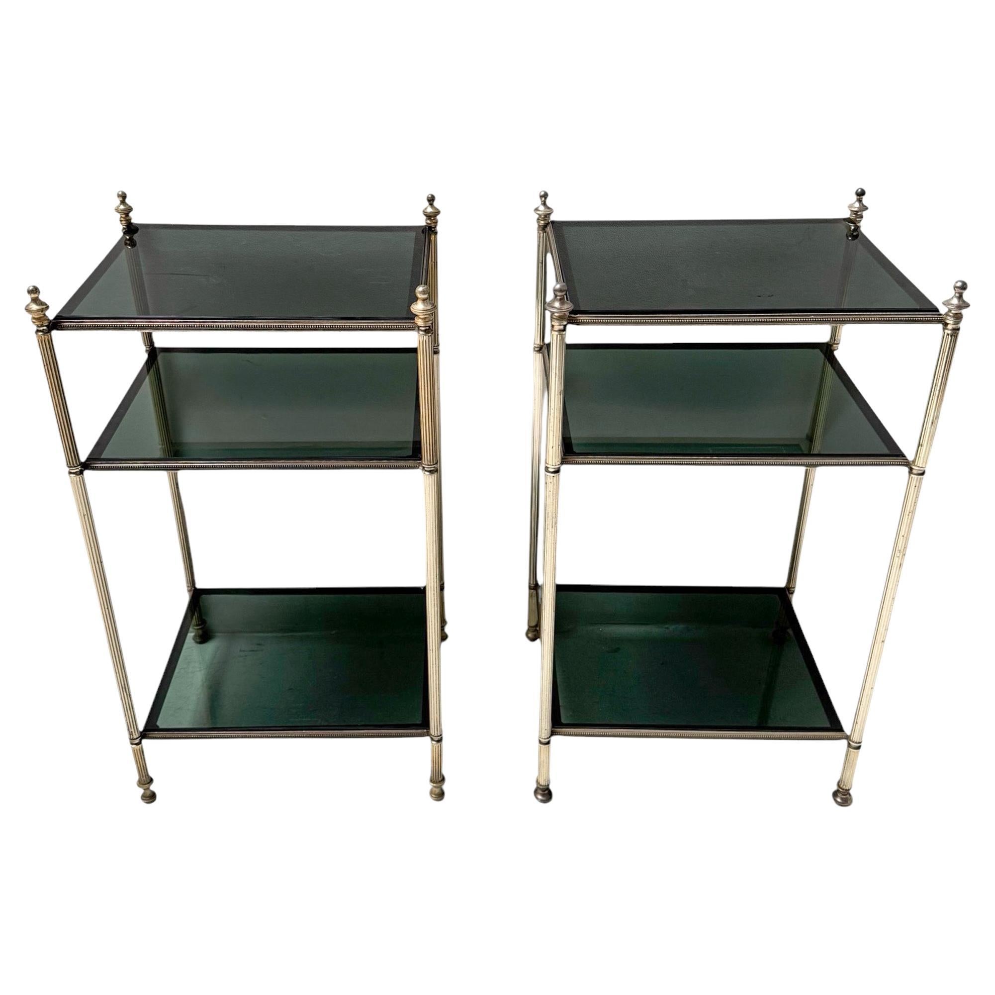Hollywood Regency Pair of Side Tables by Maison Jansen, 1940s