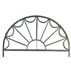 Hollywood Regency Palladian Top Verdigris Iron Mirror