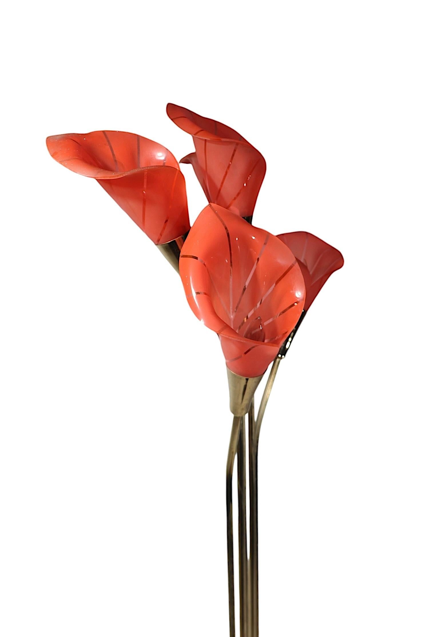 Hollywood Regency Palm Beach Modern Calla Lilly Floor Lamp For Sale 5