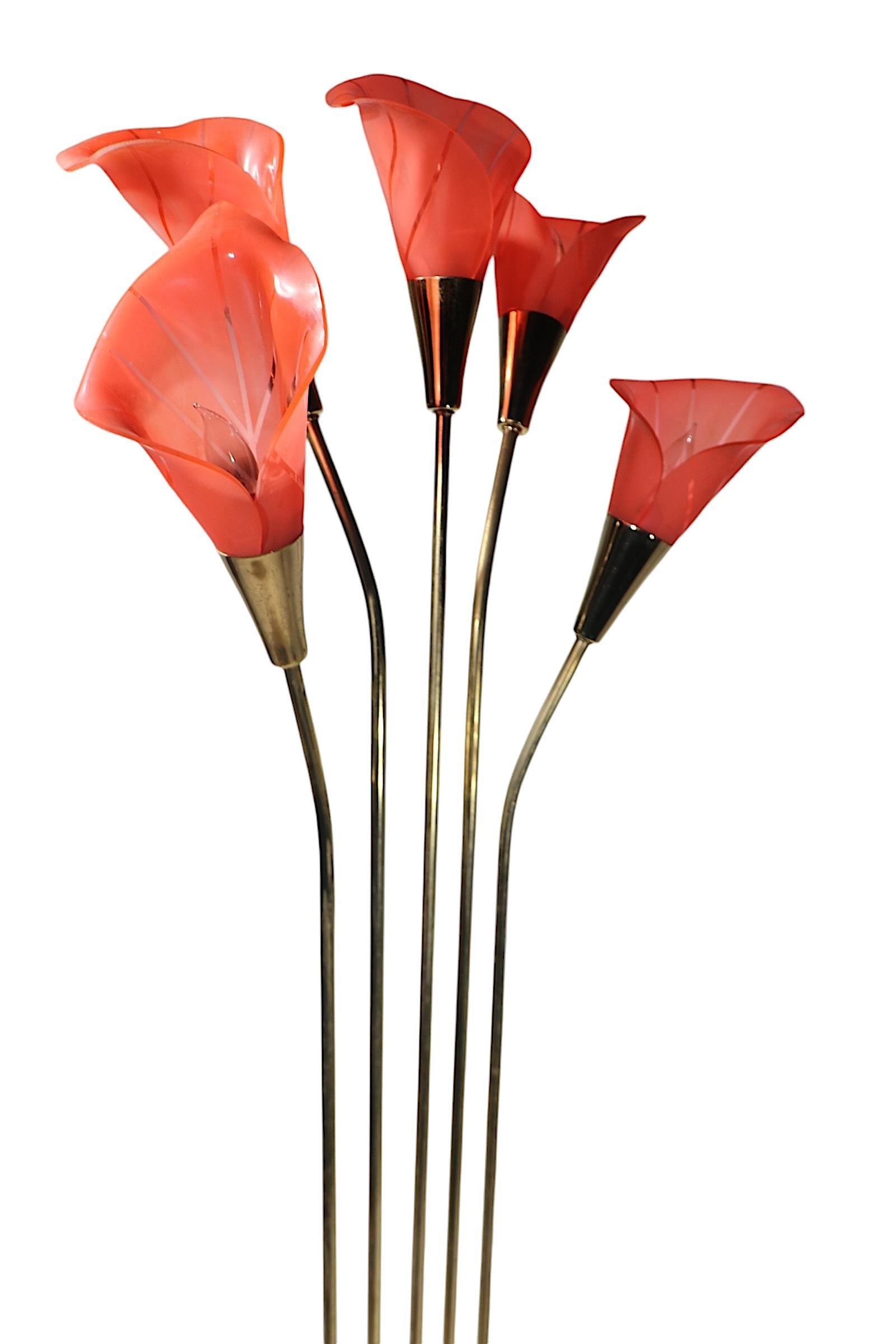 Hollywood Regency Palm Beach Modern Calla Lilly Floor Lamp For Sale 7