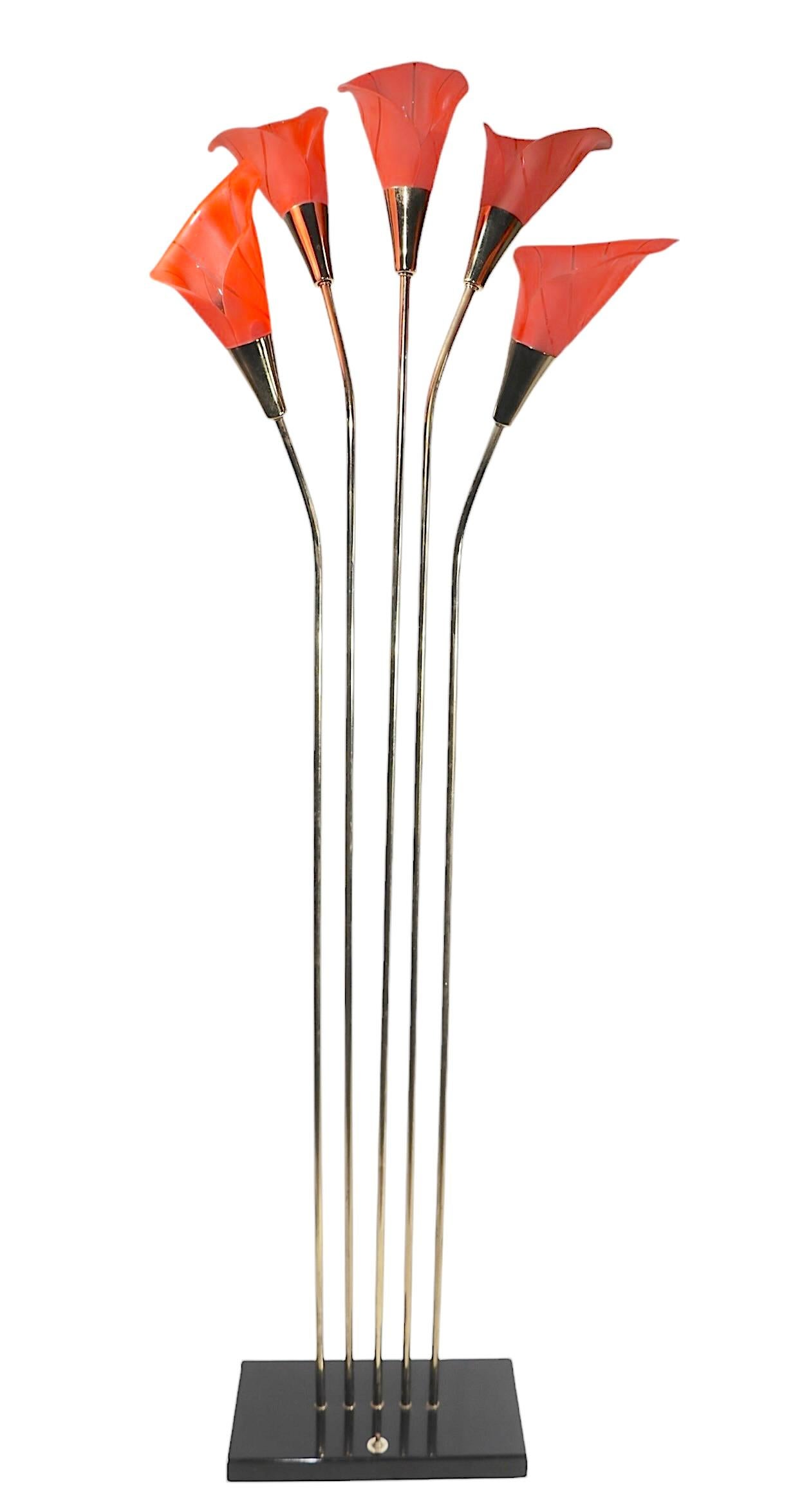 Hollywood Regency Palm Beach Modern Calla Lilly Floor Lamp In Good Condition For Sale In New York, NY