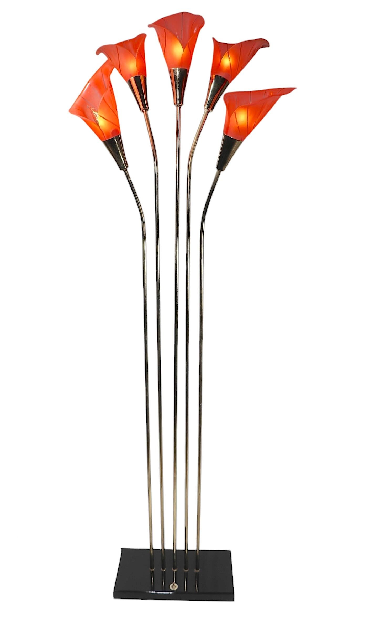Hollywood Regency Palm Beach Modern Calla Lilly Floor Lamp For Sale 1