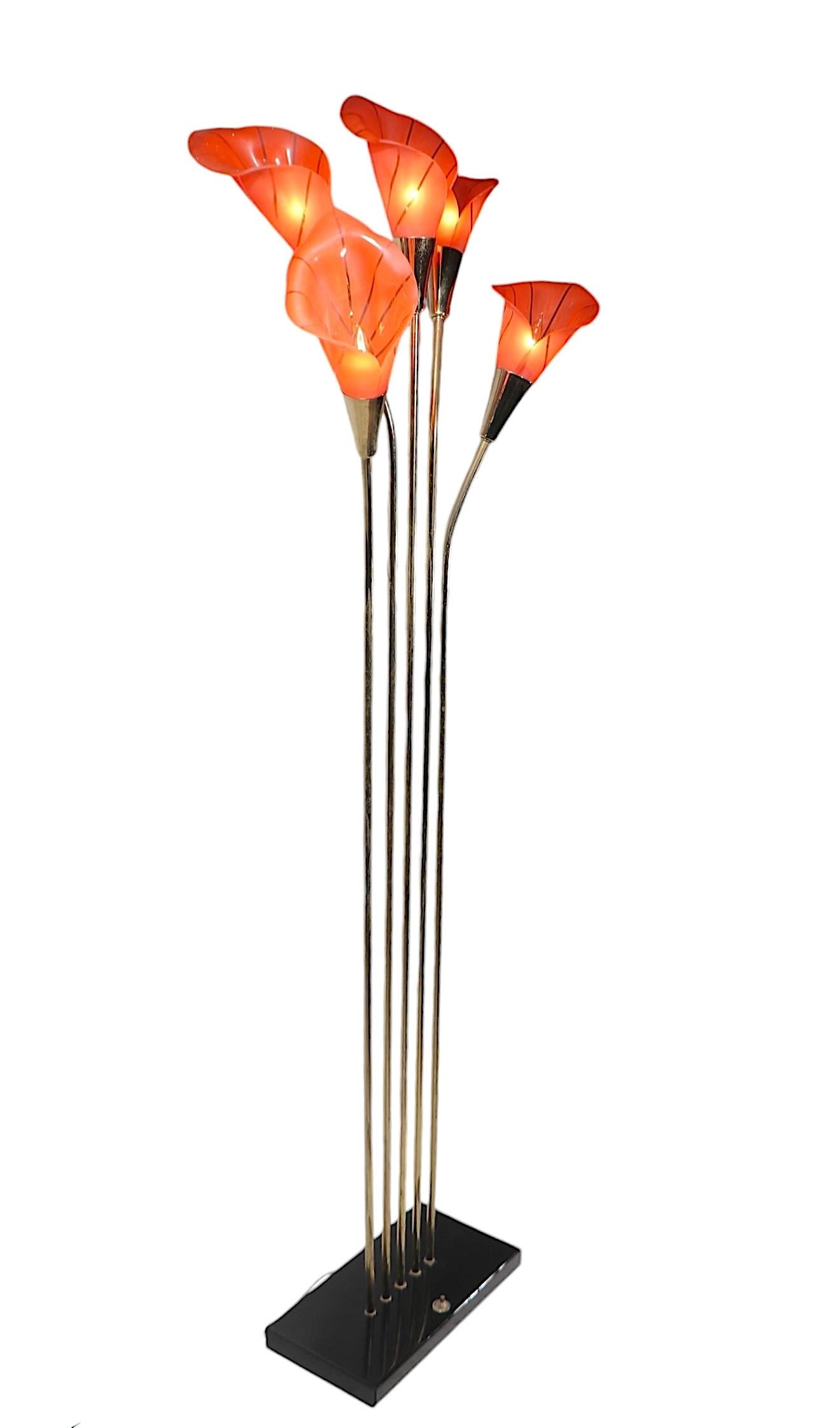 Hollywood Regency Palm Beach Modern Calla Lilly Floor Lamp For Sale 2
