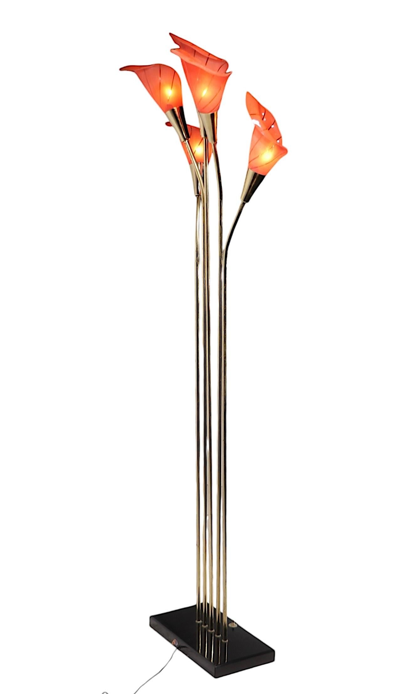Hollywood Regency Palm Beach Modern Calla Lilly Floor Lamp For Sale 3