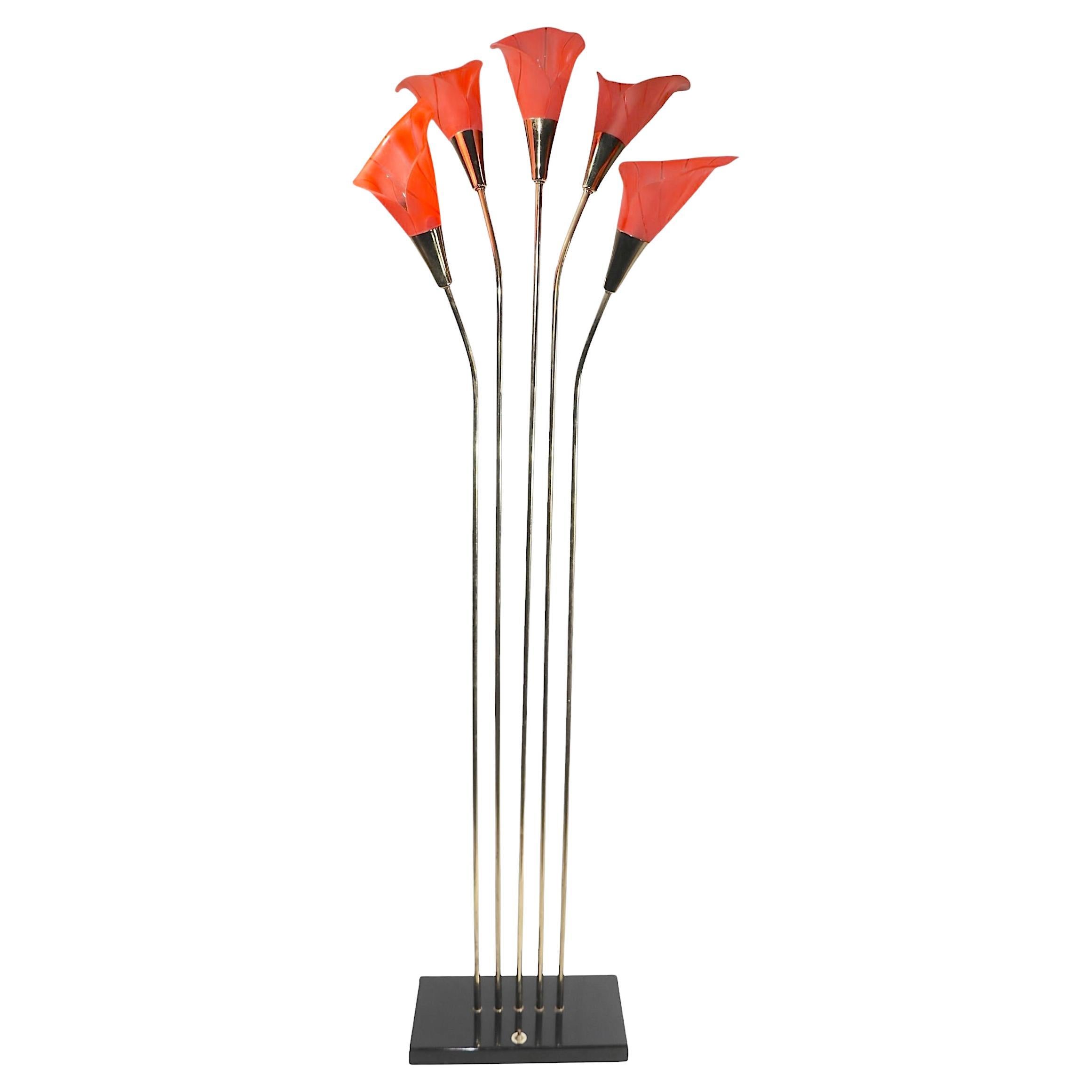 Hollywood Regency Palm Beach Modern Calla Lilly Floor Lamp