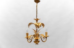 Hollywood Regency Palm Ceiling Lamp by Hans Kögl, Germany, 1970s