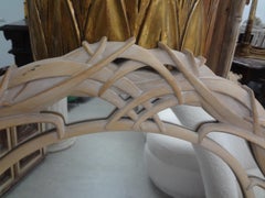 Hollywood Regency Palm Frond Oval Mirror