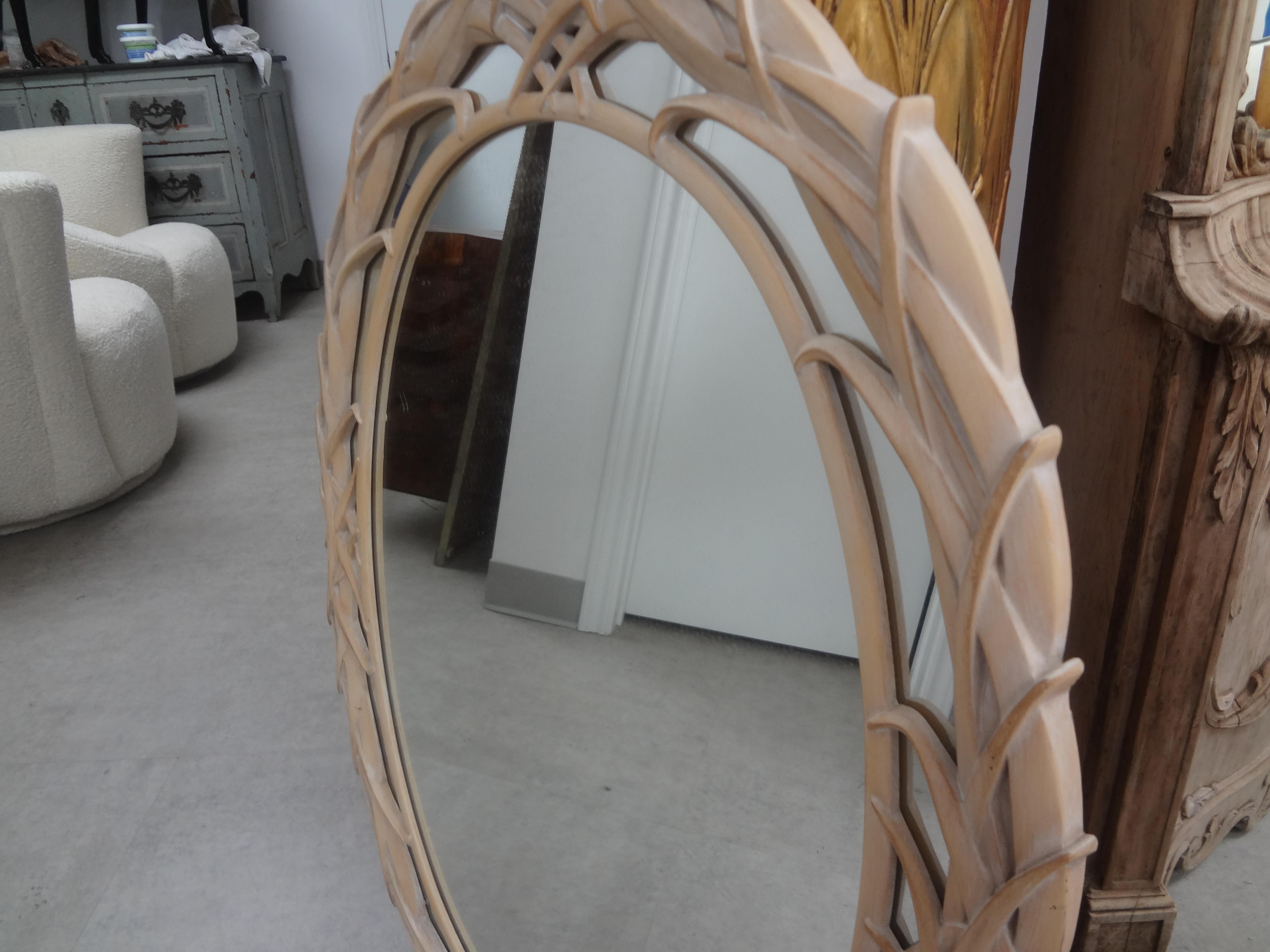 Hollywood Regency Palm Frond Oval Mirror 2