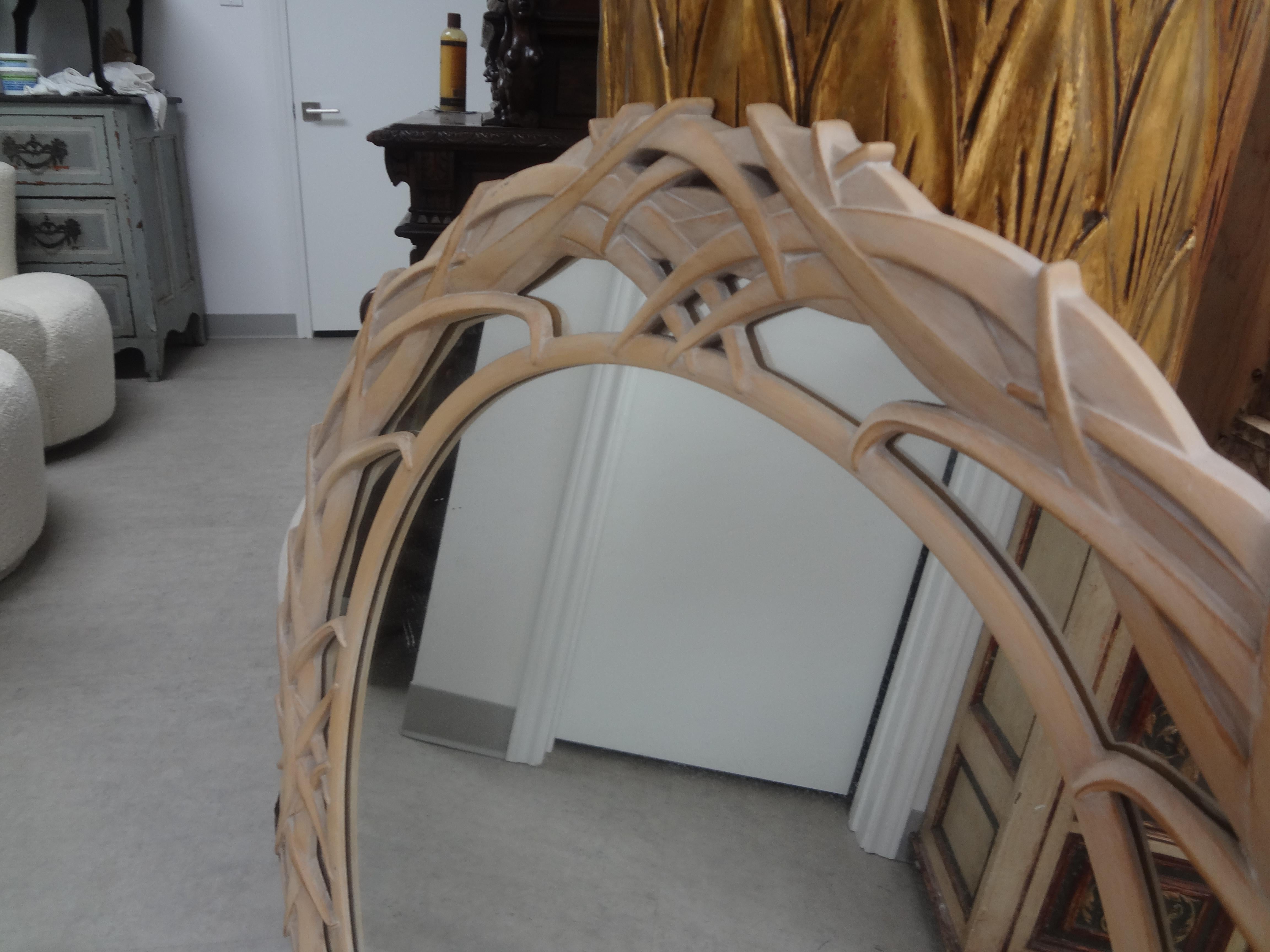 Hollywood Regency Palm Frond Oval Mirror 3