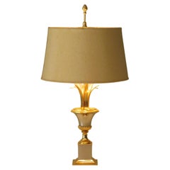 Hollywood Regency Palm Table Lamp by SA Boulanger in the Style of Maison Jansen