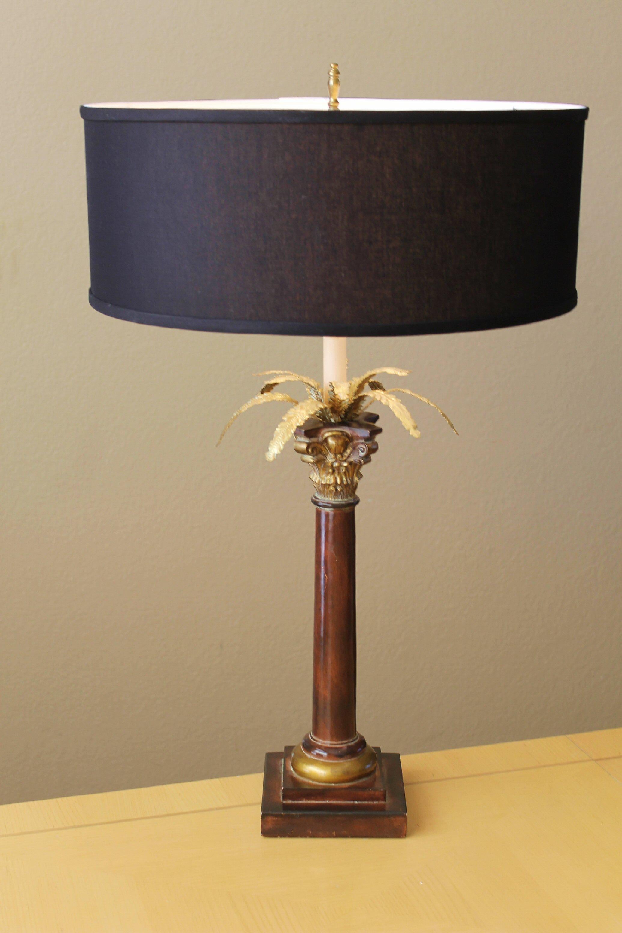 Lampada a colonna corinzia Hollywood Regency Palm Tree. Maison Jansen in stile metallo in vendita 2