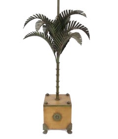 Hollywood Regency Palm Tree Lamps in the Style of Maison Bagues