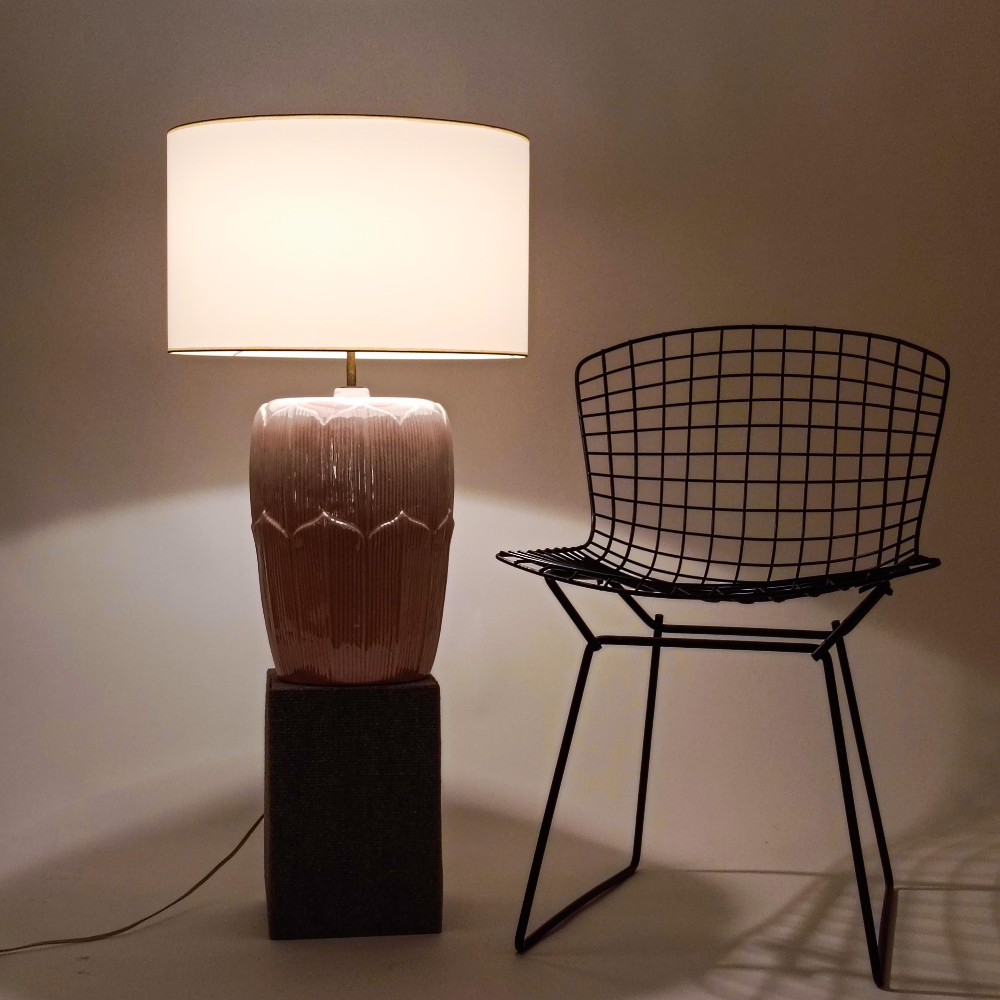 Hollywood Regency. Lampe de table en céramique avec feuilles de palmier par Bondia, Espagne, années 1960 en vente 1