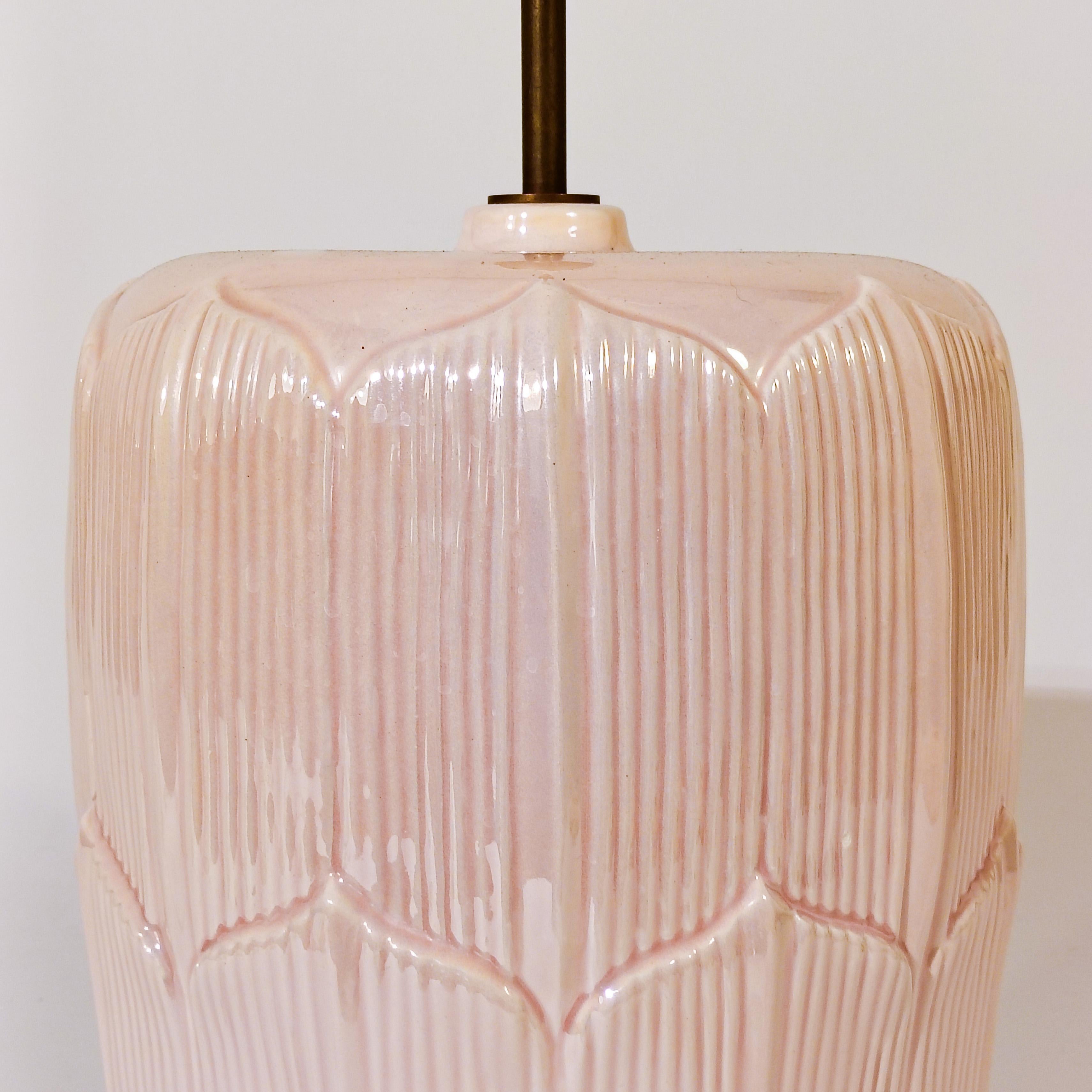 Hollywood Regency. Lampe de table en céramique avec feuilles de palmier par Bondia, Espagne, années 1960 en vente 2