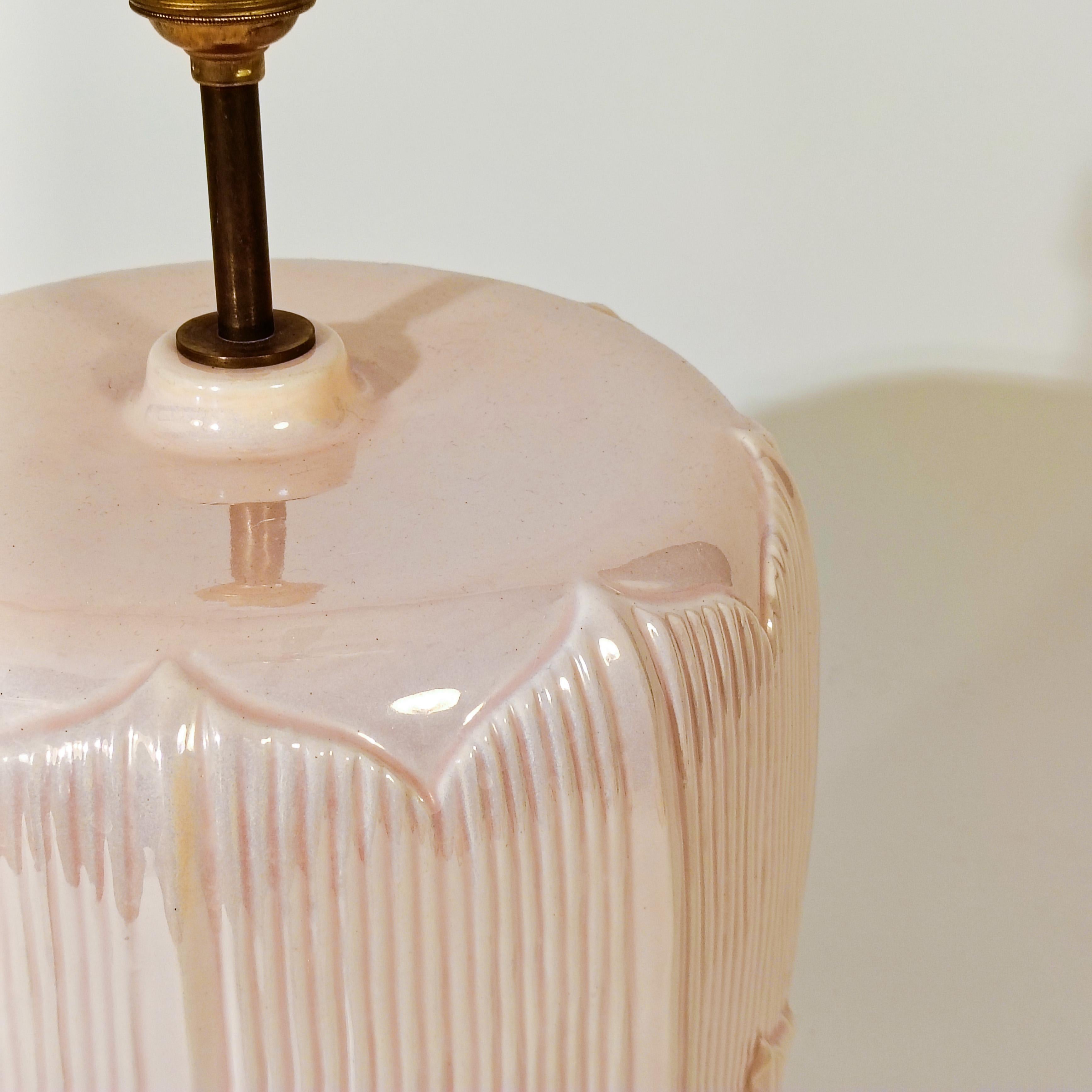 Hollywood Regency. Lampe de table en céramique avec feuilles de palmier par Bondia, Espagne, années 1960 en vente 3