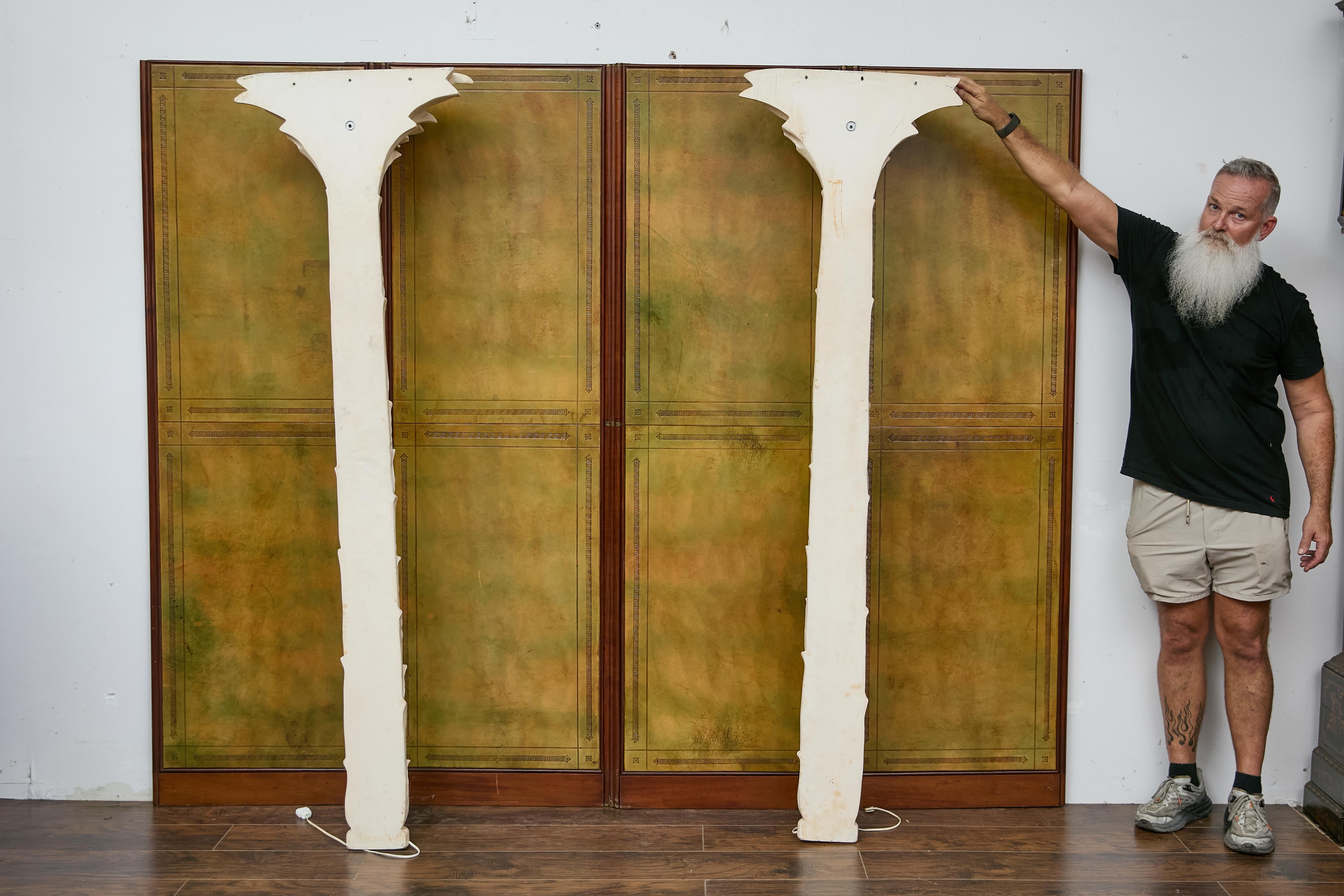 Antorchas de Pared con Palmera Hollywood Regency, Inspiradas en Dorothy Draper, US Wired en venta 7