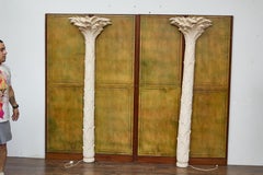 Hollywood Regency Palm Tree Wall Torchères, Dorothy Draper Inspired, US Wired