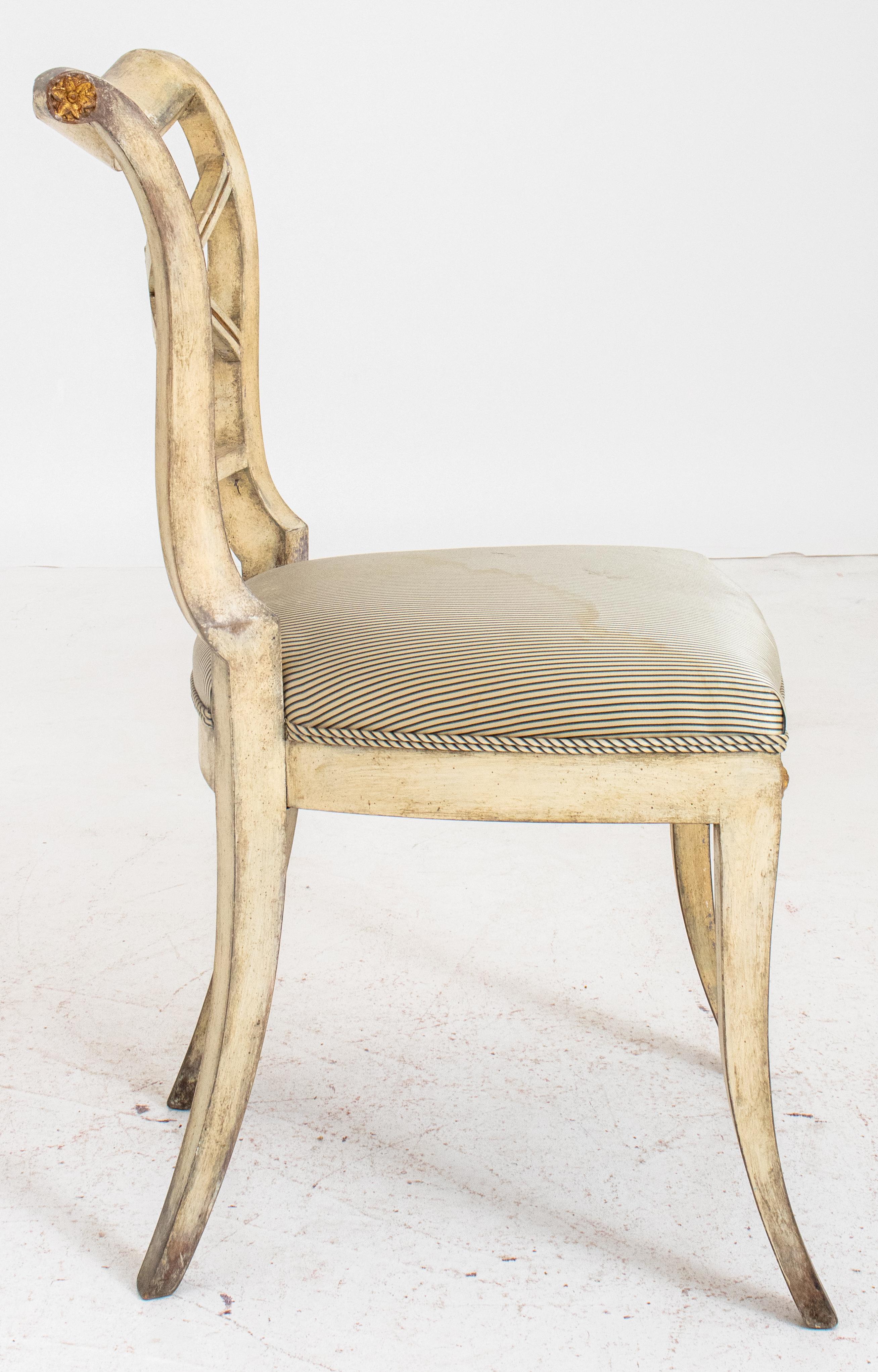 19th Century Hollywood Regency Parcel Gilt & Gesso Side Chair For Sale