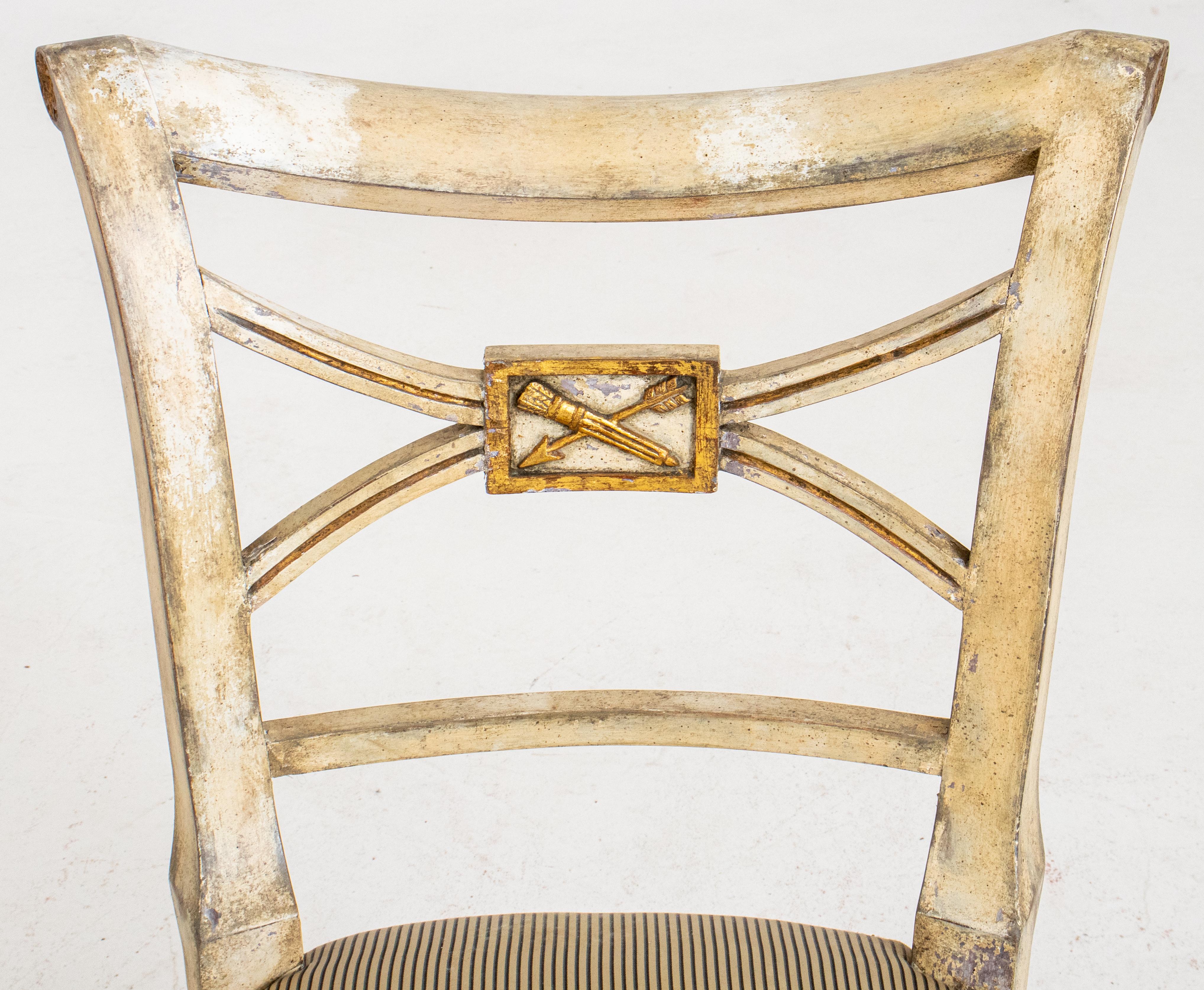 Hollywood Regency Parcel Gilt & Gesso Side Chair For Sale 2