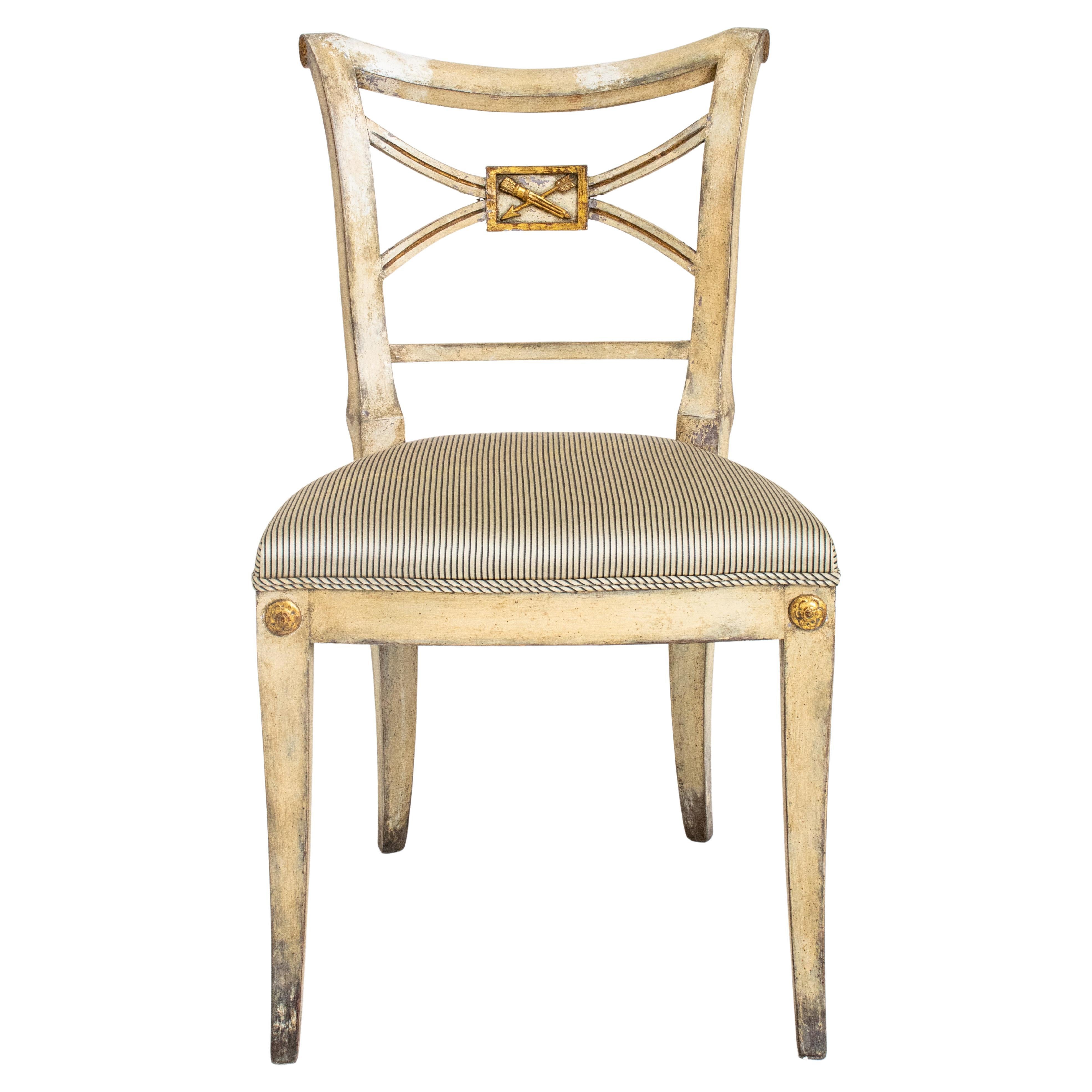 Hollywood Regency Parcel Gilt & Gesso Side Chair For Sale