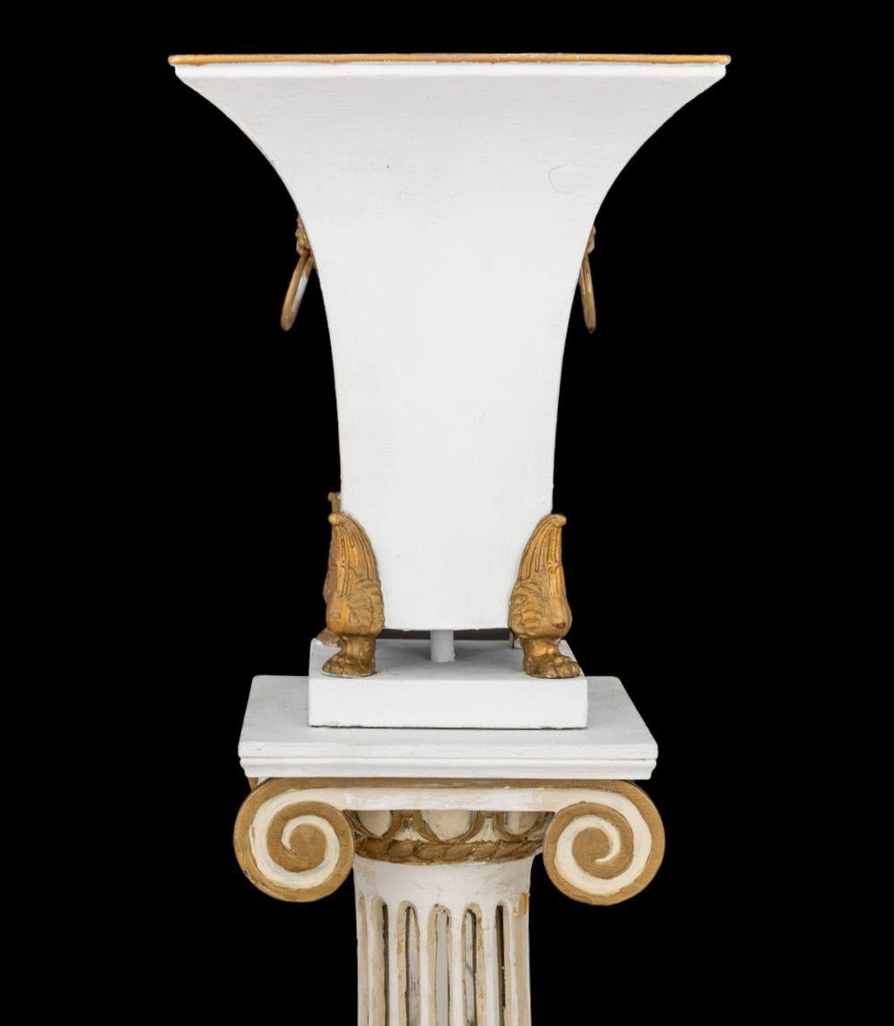 Torciere in metallo patinato Hollywood Regency, 2 in vendita 3