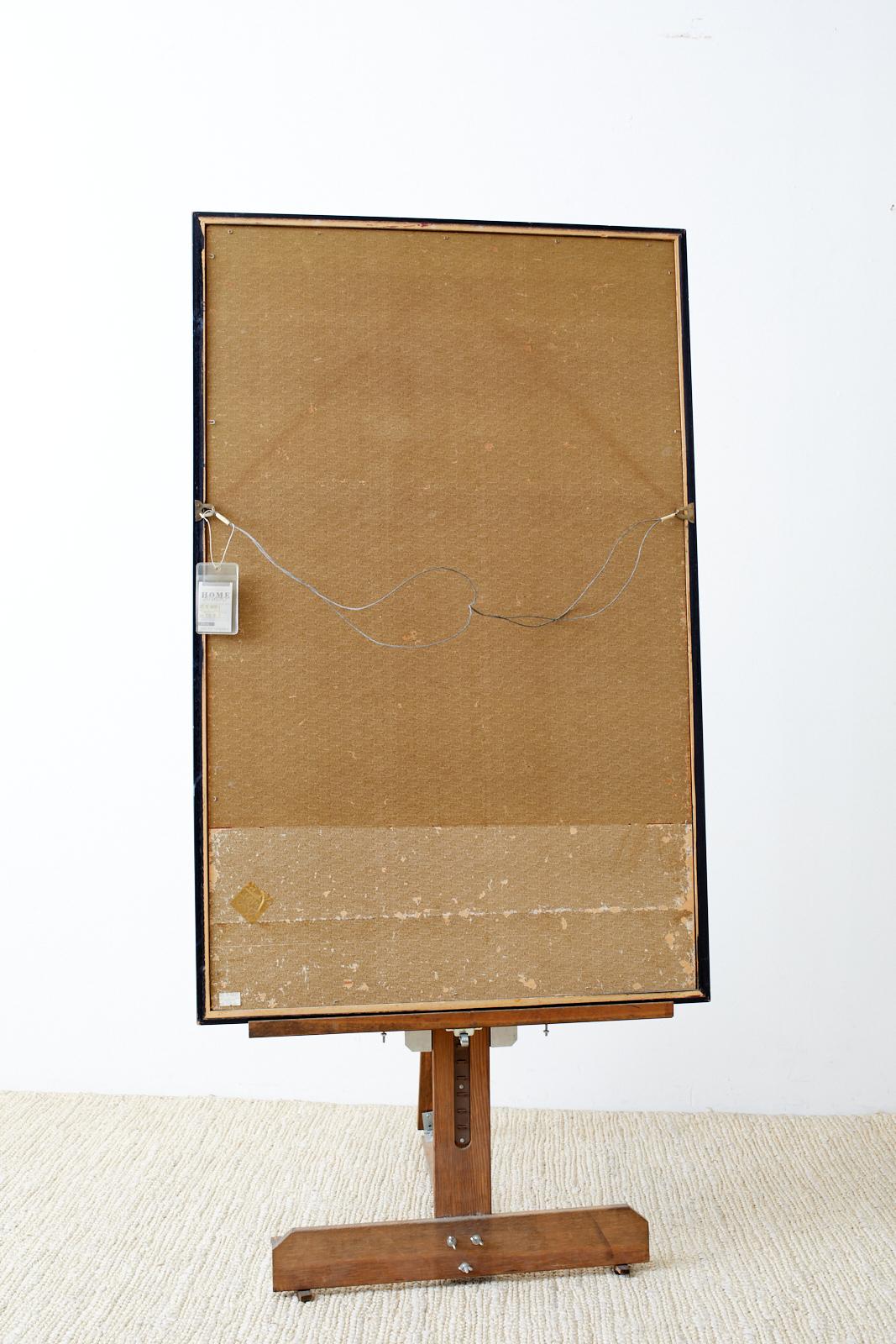 Hollywood Regency Period Japanese Leopard Painting from Bloomingdale's 6