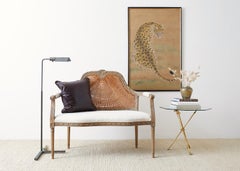 Hollywood Regency Period Japanese Leopard Painting from Bloomingdale's