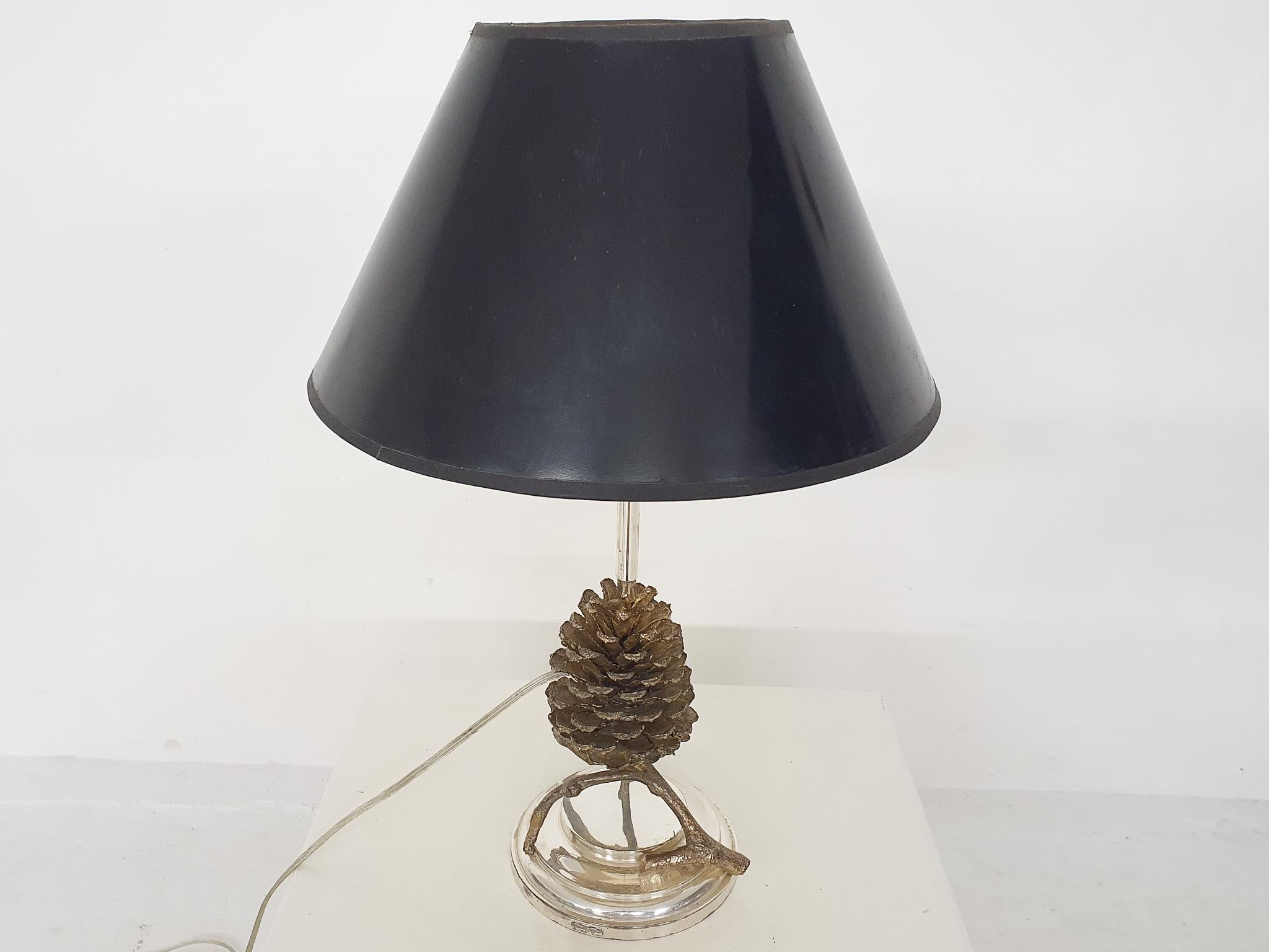 Mid-Century Modern Hollywood Regency Pine Cone Table Light by Franco Lagini, Italy, 1970's