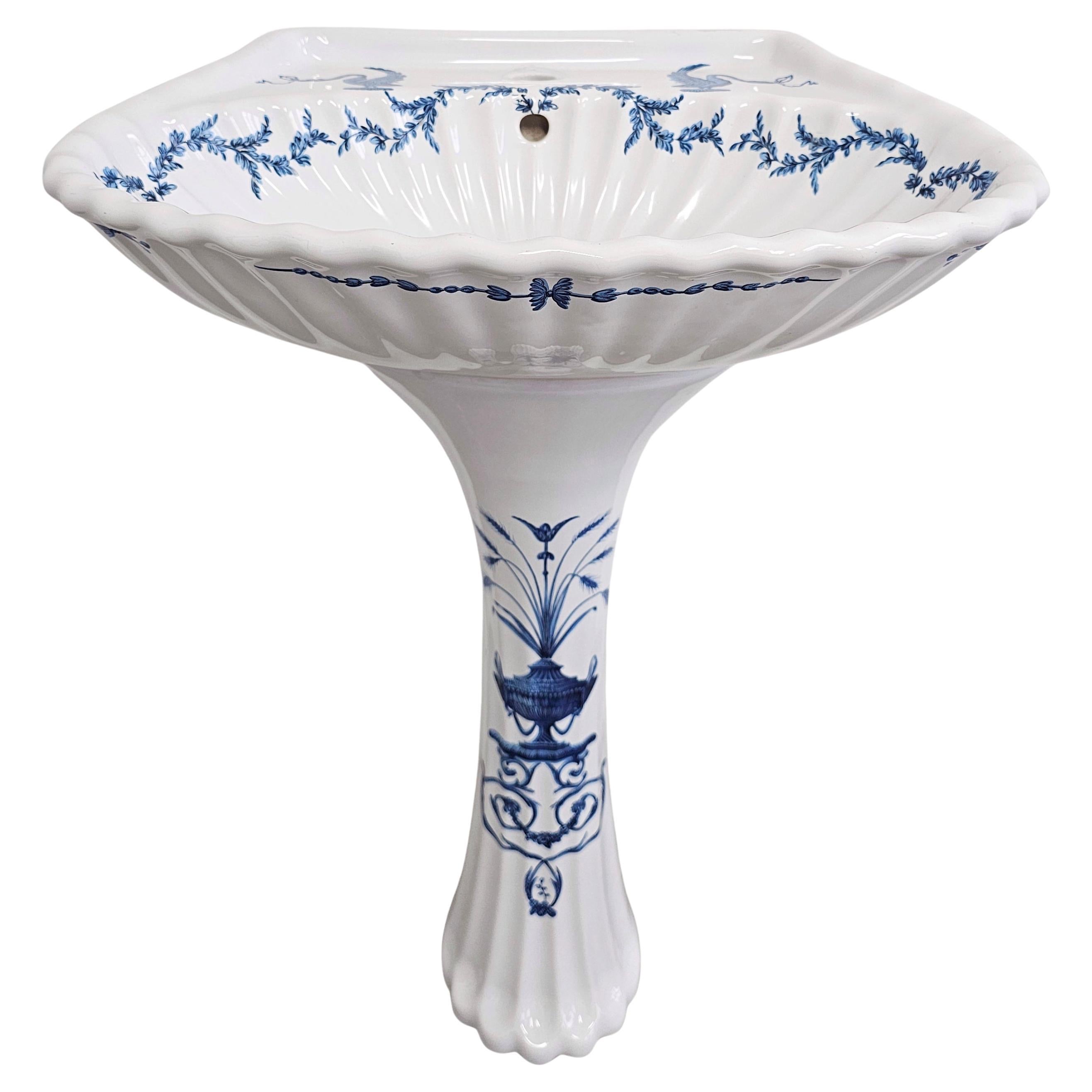 Hollywood Regency Porcelain Bathroom Set of 13 pcs by Porcelain de Paris