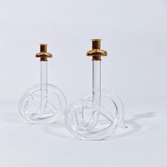 Hollywood Regency. Post-Modern candle holders by Elaine Bscheider, USA, 1970s