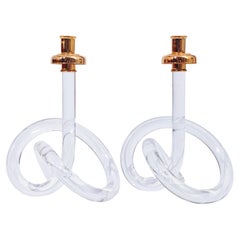 Hollywood Regency. Post-Modern candle holders by Elaine Bscheider, USA, 1970s