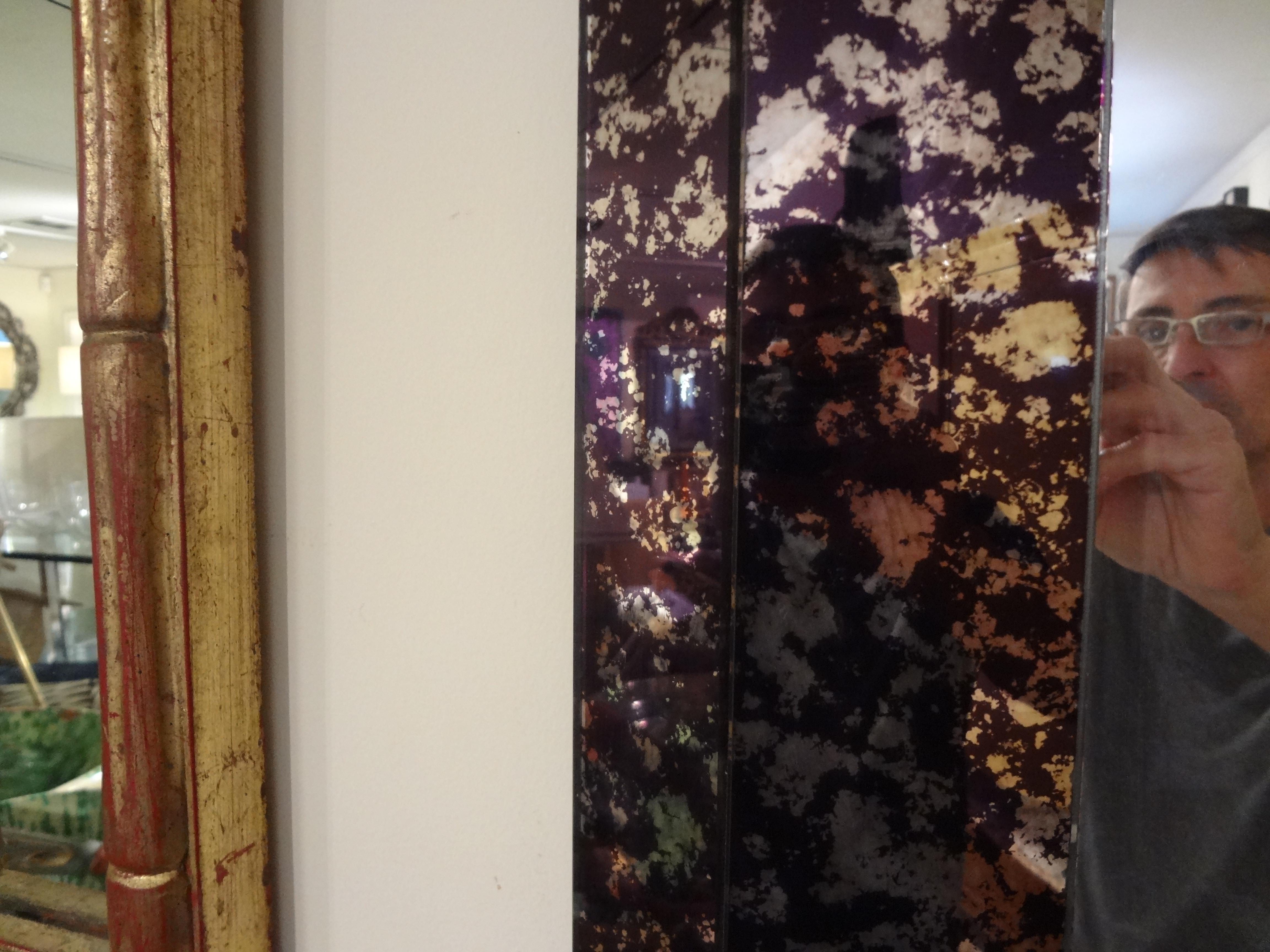 Miroir octogonal violet Hollywood Regency Bon état - En vente à Houston, TX