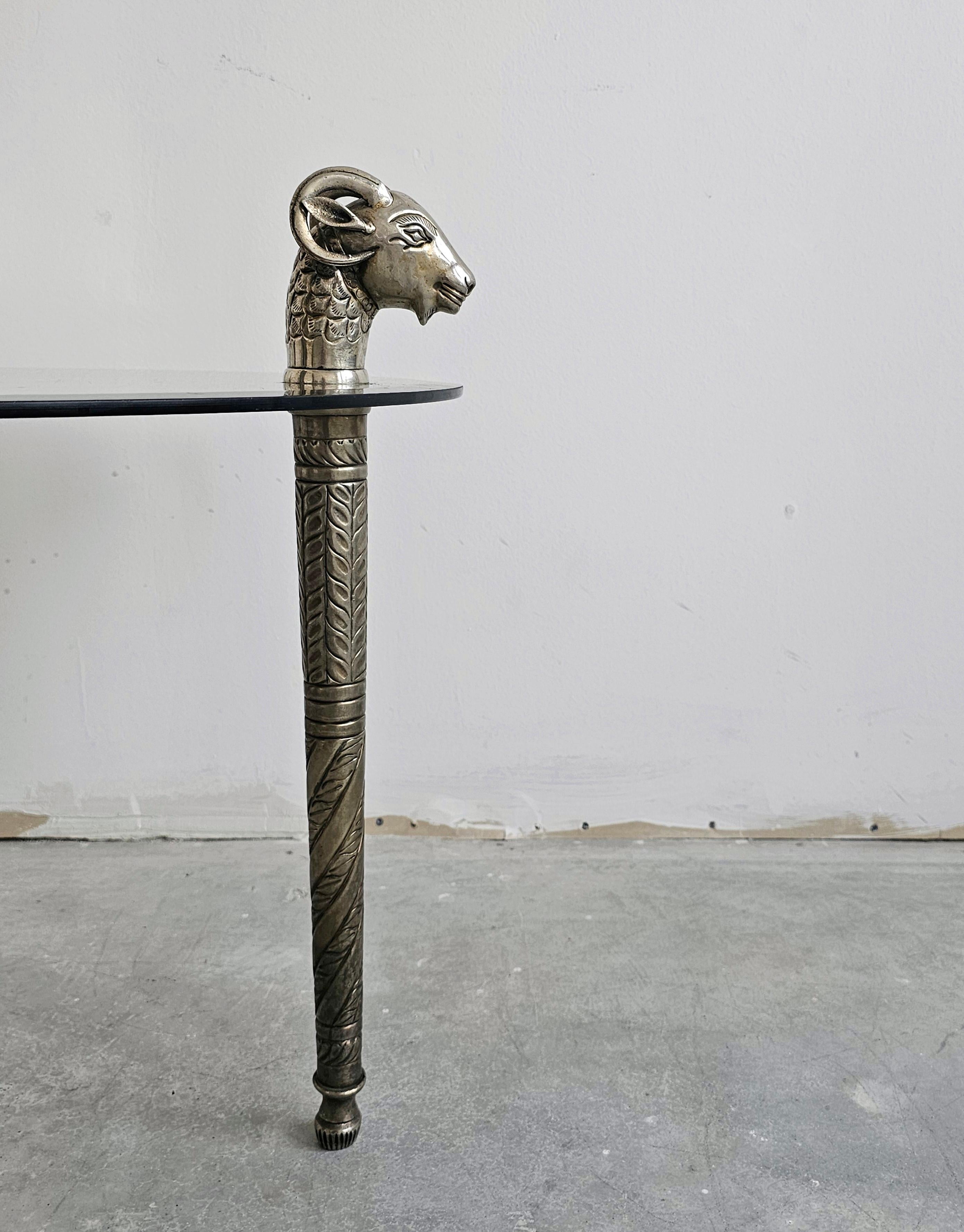 Hollywood Regency Ram's Head Coffee or End Table In Good Condition For Sale In Beograd, RS