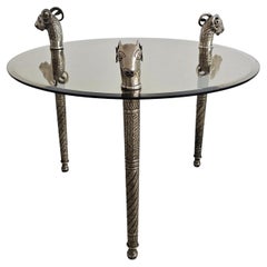 Mesa de centro o auxiliar con cabeza de carnero Hollywood Regency