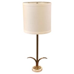 Hollywood Regency Rare Lampe de table Lily en laiton massif par Ystad Made in Sweden