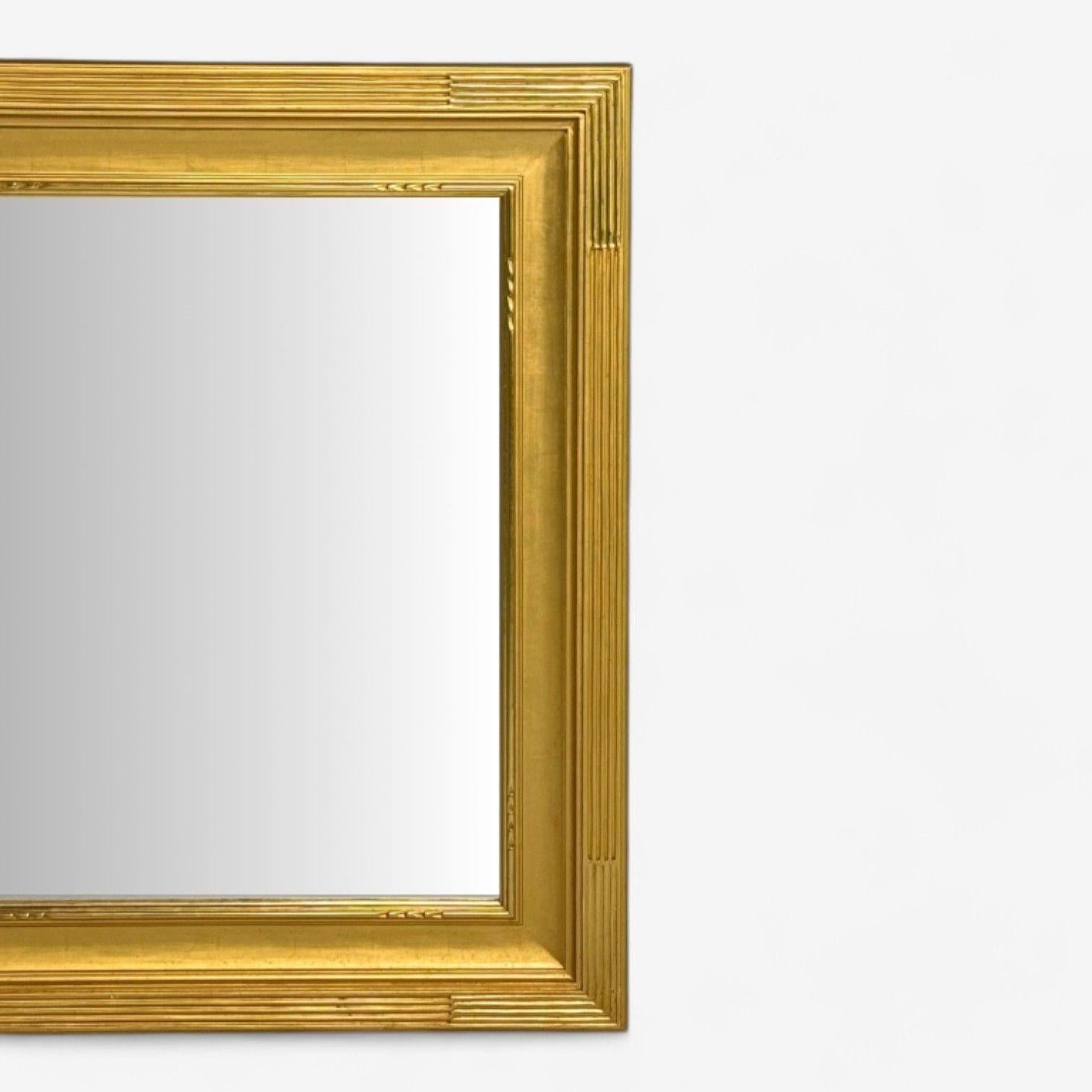 Hollywood Regency, Espejo de Pared Rectangular, Madera Dorada Tallada, Dorado al Agua, S. XXI Regencia de Hollywood en venta