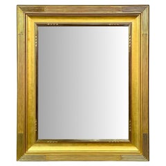 Hollywood Regency, Espejo de Pared Rectangular, Madera Dorada Tallada, Dorado al Agua, S. XXI