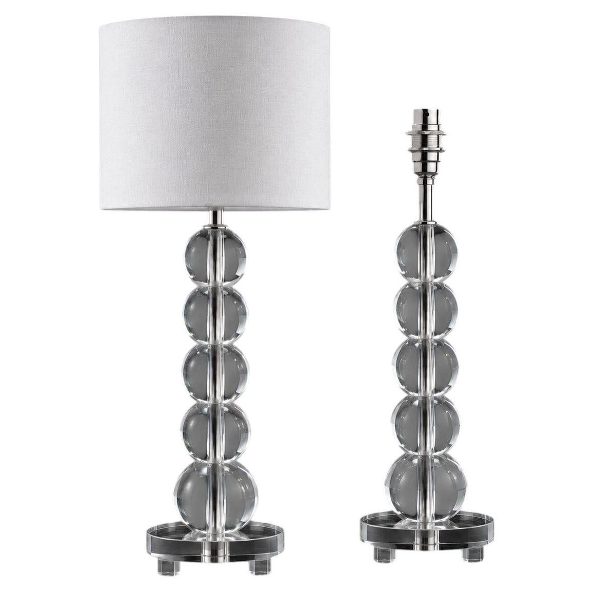 Hollywood Regency Revival Crystal Sphere Table Lamps