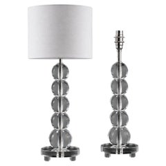 Hollywood Regency Revival Crystal Sphere Table Lamps