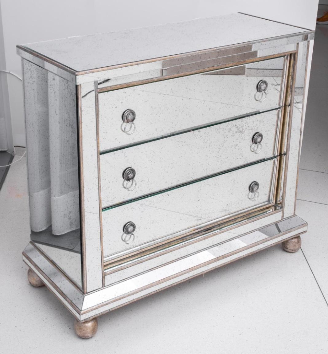 Hollywood Regency Revival Mirror Chest of Drawers In Good Condition In New York, NY