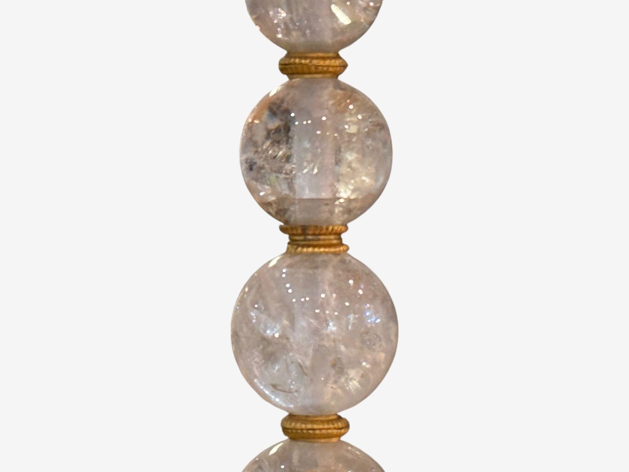 Milieu du XXe siècle Hollywood Regency, Rock Crystal, Bronze, Table Lamps, France, 1960s en vente