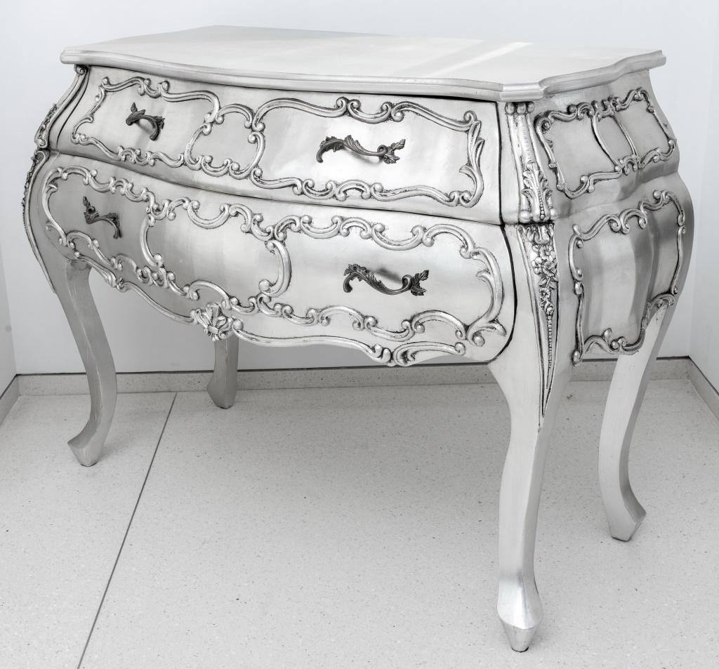 Contemporary Hollywood Regency Rococo Revival Commodes, Pair For Sale