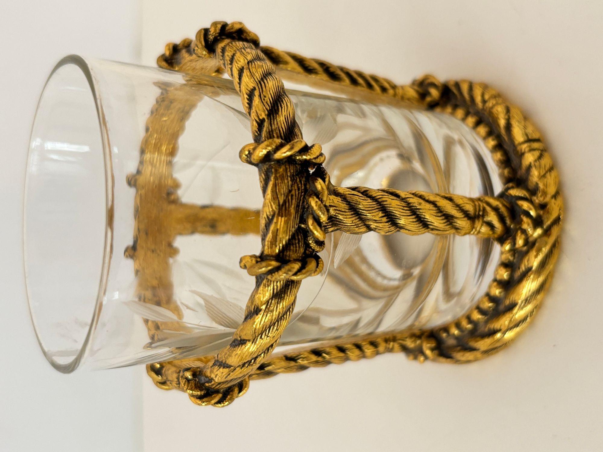 Hollywood Regency Seil und Kristallglas Zahnbürstenhalter italienischen Stil 1960 (20. Jahrhundert) im Angebot