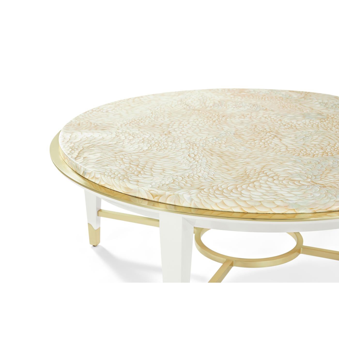 Ottone Tavolo da cocktail rotondo Hollywood Regency in vendita