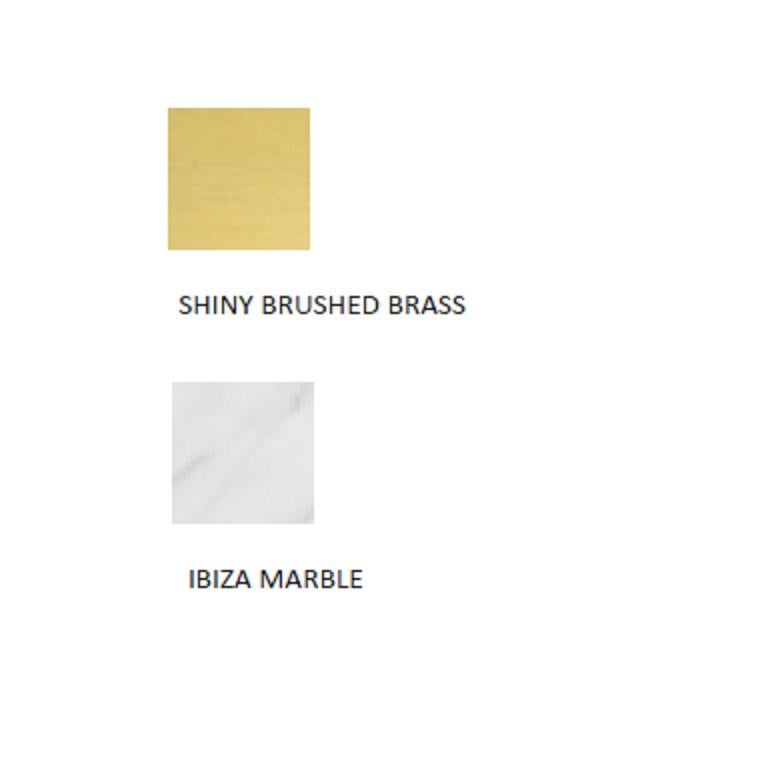 Hollywood Regency Runde Couchtisch In Messing und Marmor von Jose De Castro (Portugiesisch) im Angebot