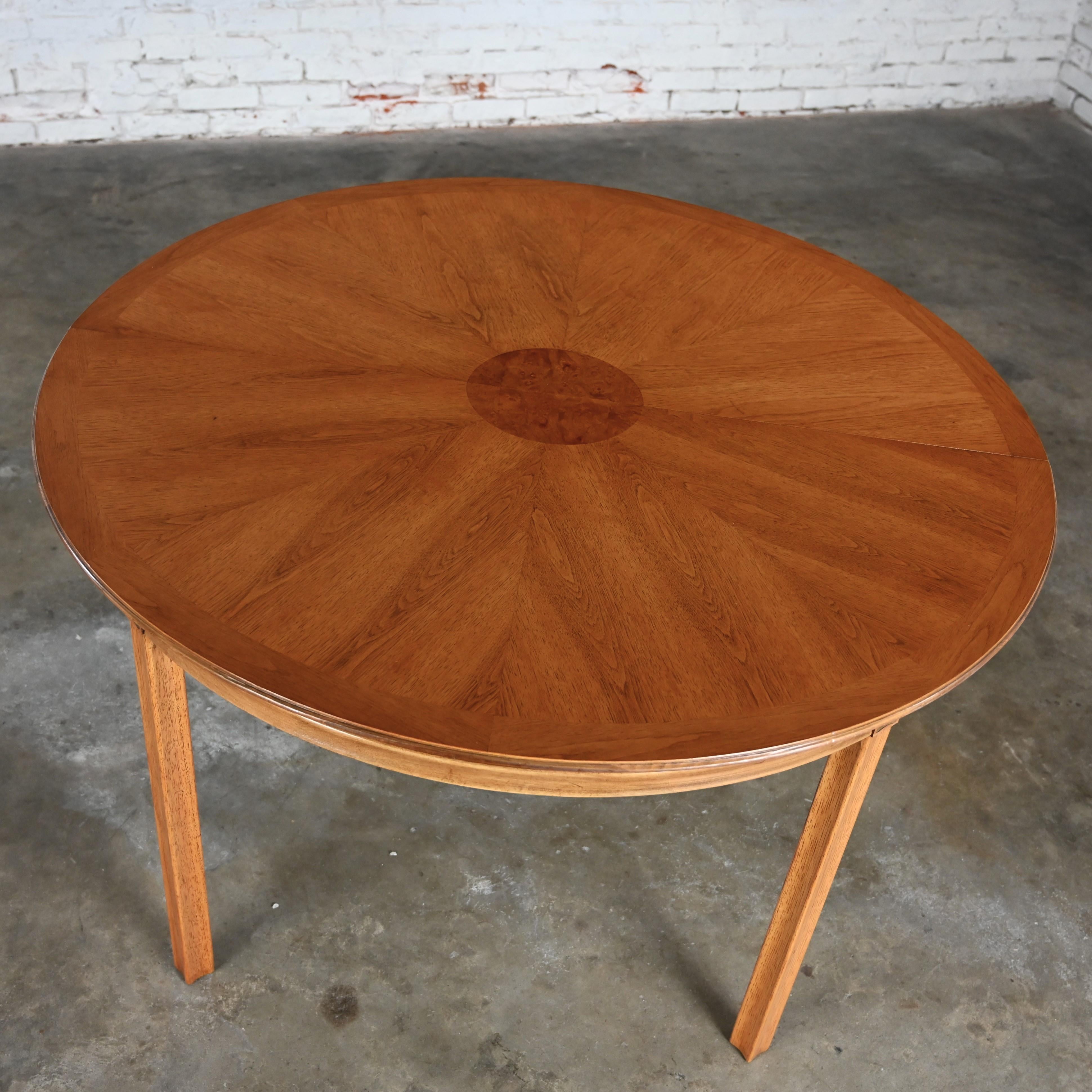20th Century Hollywood Regency Round Extension Dining Table Thomasville Tamerlane Collection 