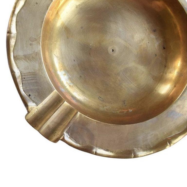 vintage solid brass ashtray