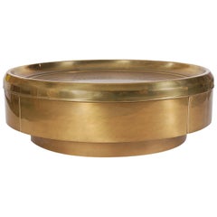 Hollywood Regency Round Italian Brass Cocktail Table by Mastercraft, Midcentury