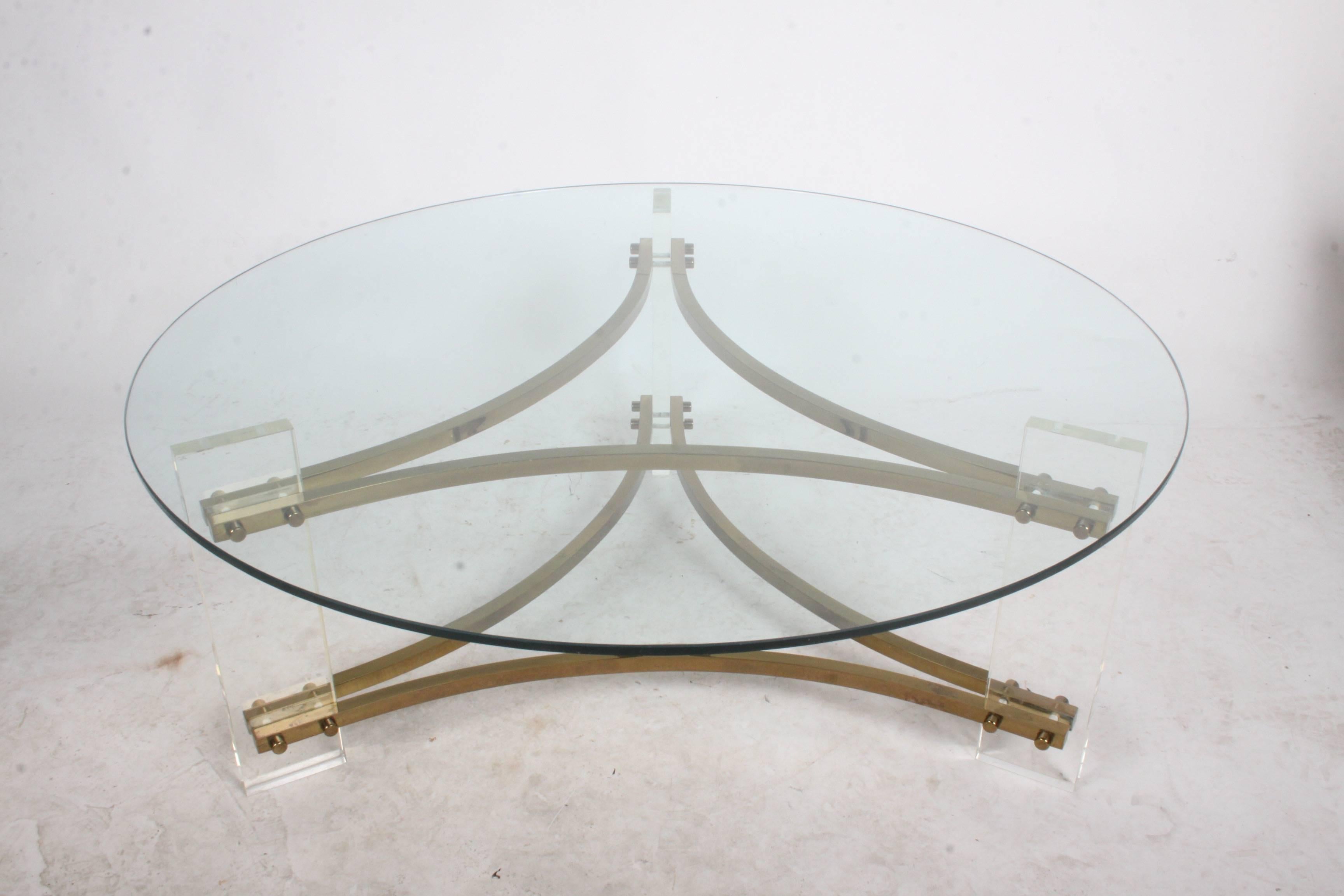 round brass coffee table