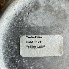 Hollywood Regency Round Silver Metal Clam Shell Serving Bowl Made in Mexico